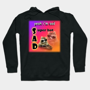 yeah I'm sad - super hot cool raccoon word art Hoodie